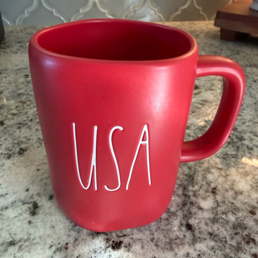Rae Dunn Red USA Mug
